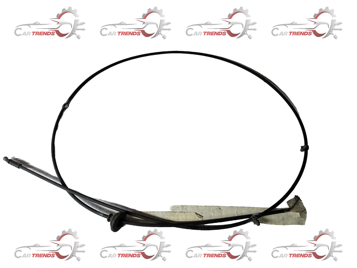 General Motors hood release cable for Aveo J96649314, showing the black plastic handle and metal cable in close-up image.