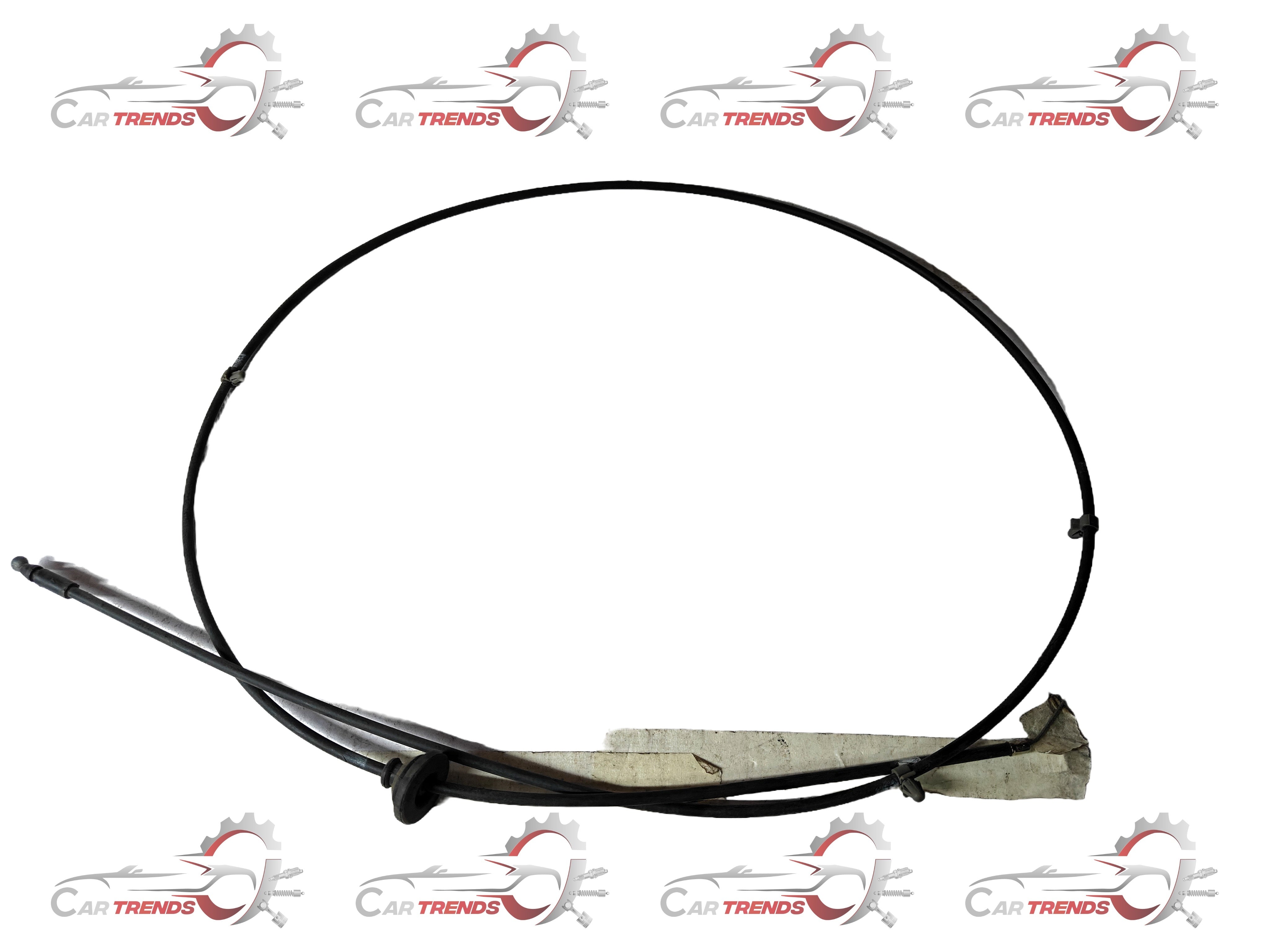 General Motors hood release cable for Aveo J96649314, showing the black plastic handle and metal cable in close-up image.