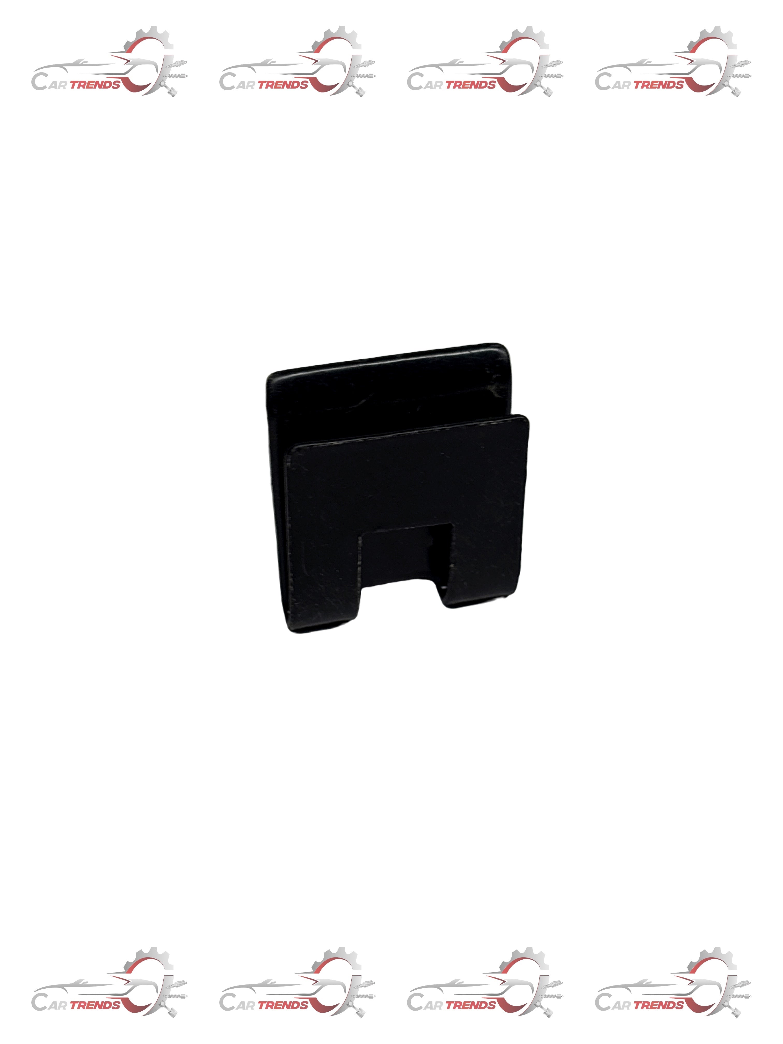 General Motors Optra petrol lower mesh mounting clip, side view showing the plastic construction and attachment points.