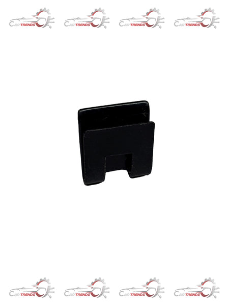 General Motors Optra petrol lower mesh mounting clip, side view showing the plastic construction and attachment points.