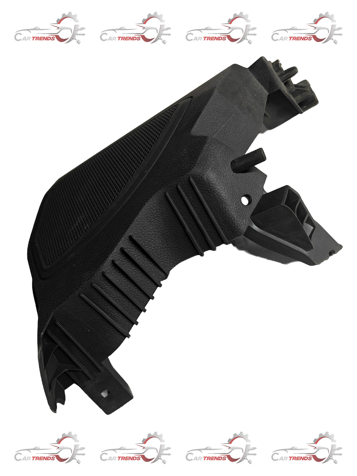 General Motors body side stow cover assembly for vehicle, showing the black plastic cover with mounting points.