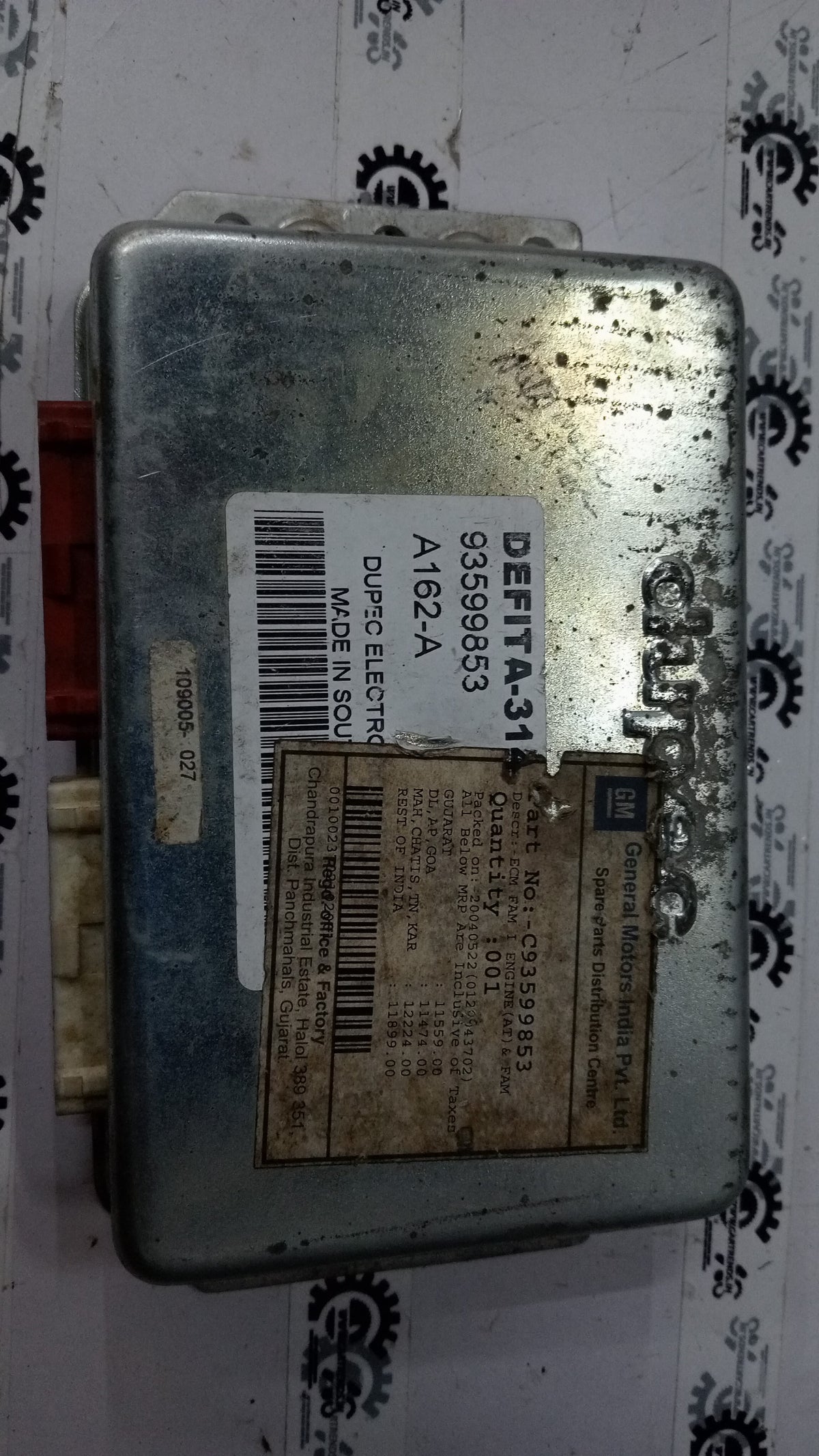 ECM FAM I engine for GM Astra, showing the engine component with brand markings and detailed metallic surface.