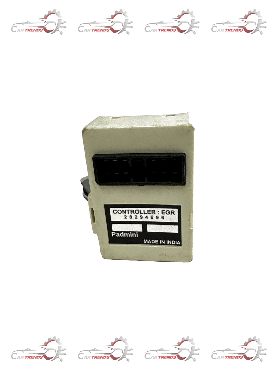 EGR controller for Tavera by General Motors, automotive engine management component, black plastic and metal device.