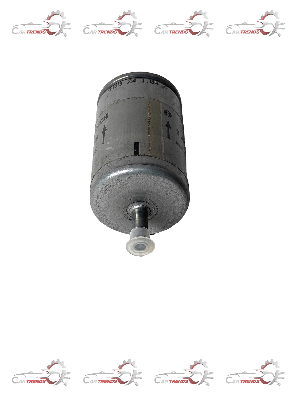 General Motors fuel filter for Astra, model 981249, showing a close-up of the black cylindrical automotive fuel filter.