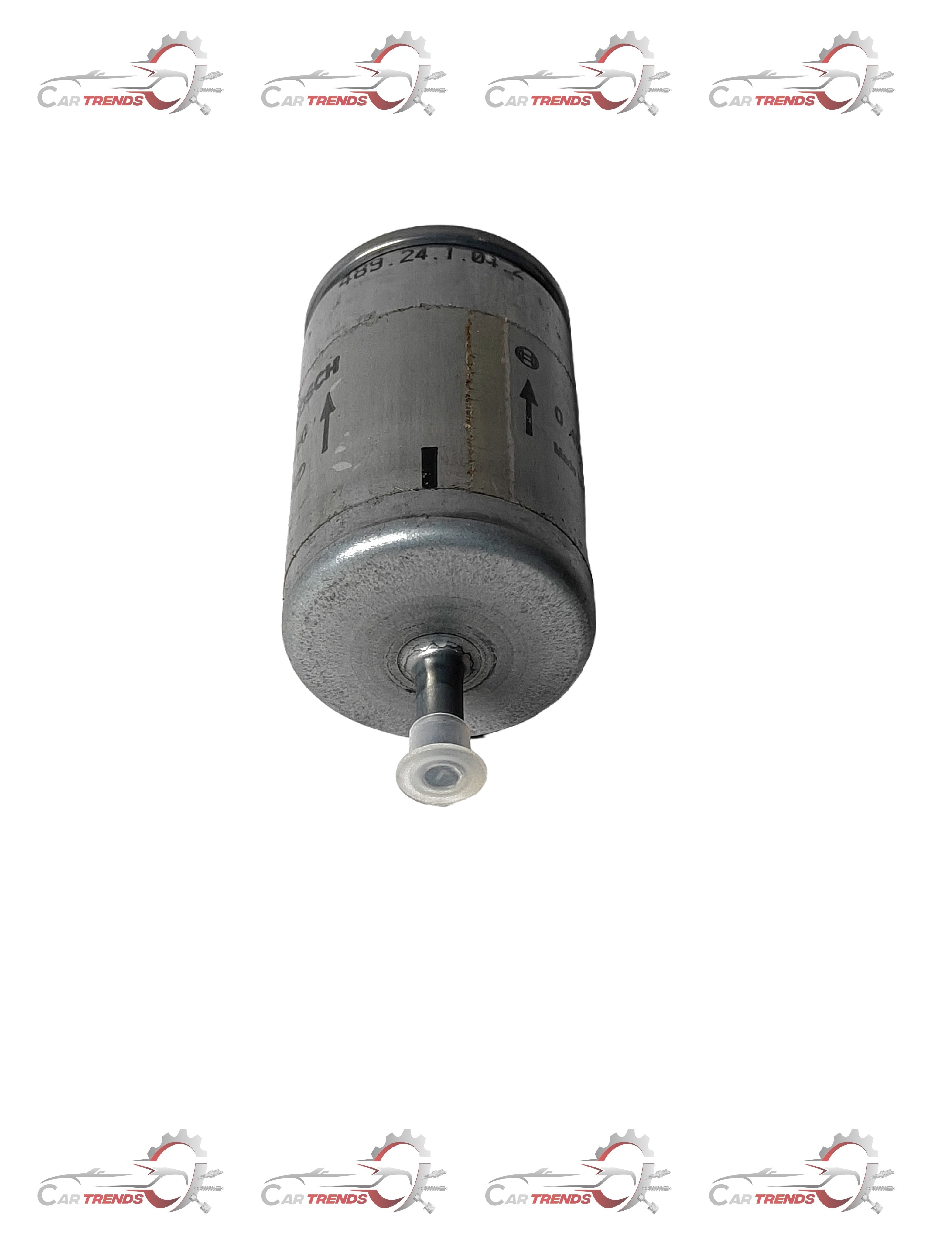General Motors fuel filter for Astra, model 981249, showing a close-up of the black cylindrical automotive fuel filter.