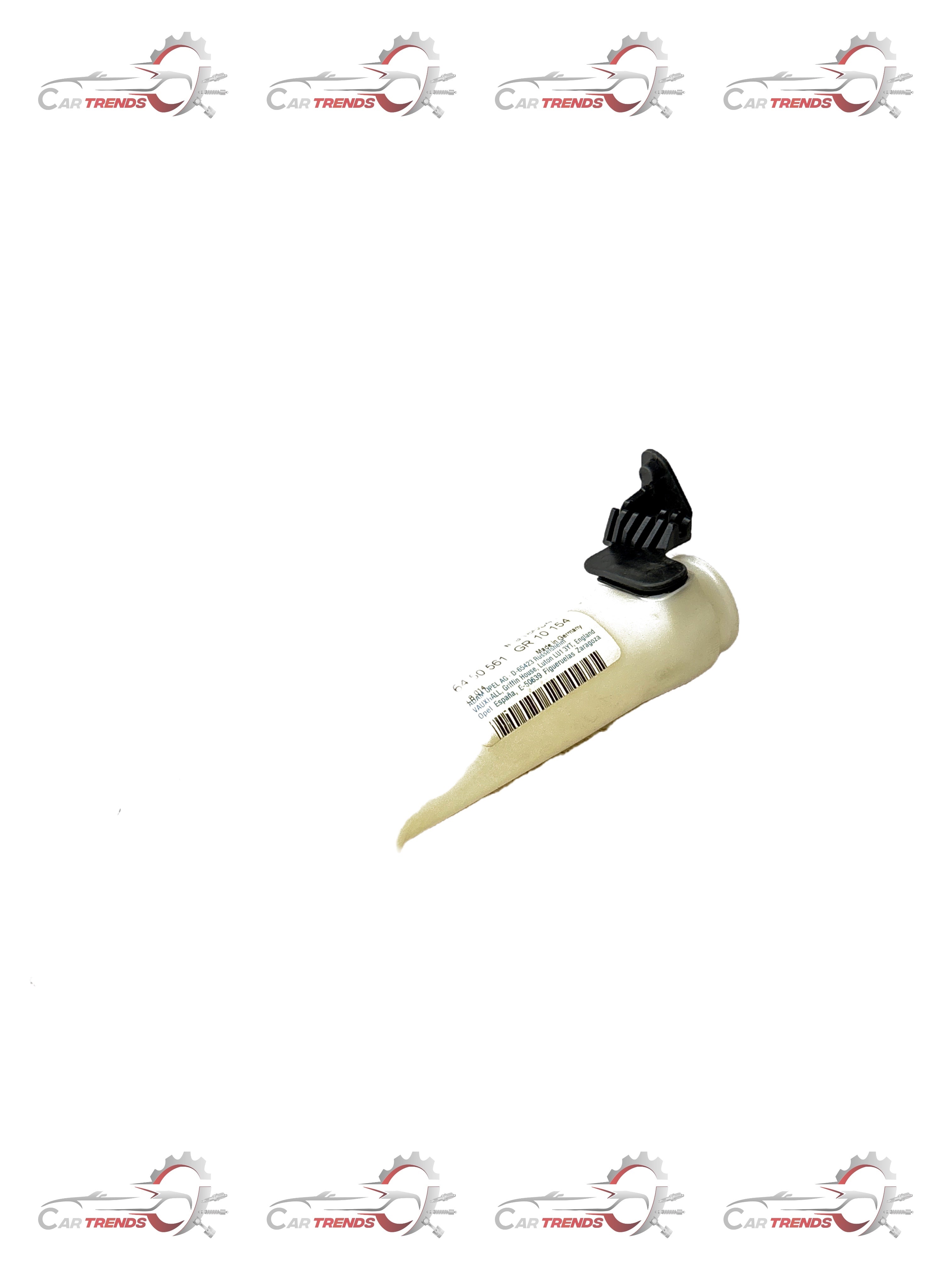 General Motors funnel without cover for reservoir, designed for Vectra vehicle, shown with clear plastic construction.