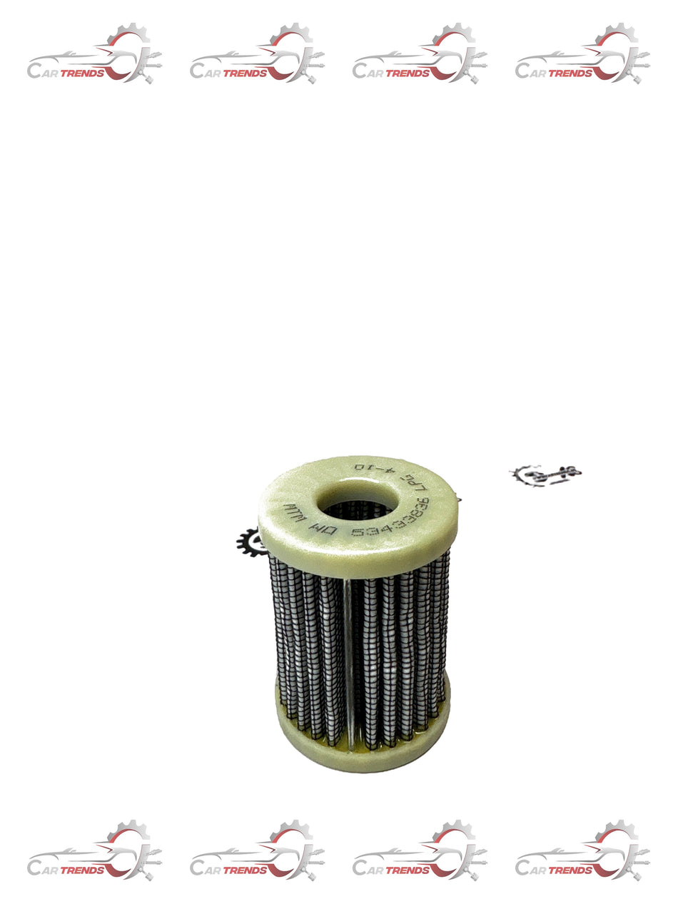General Motors LPG gas filter Spark J28298897 for vehicle fuel system, with a focus on the filter's structure and connection points.