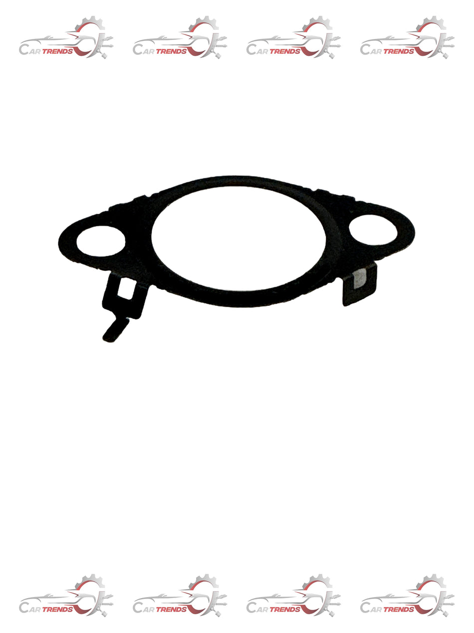Gasket EGR pipe for General Motors vehicles, part J55570536, made by General Motors, shown in close-up with metal surface and gasket details.