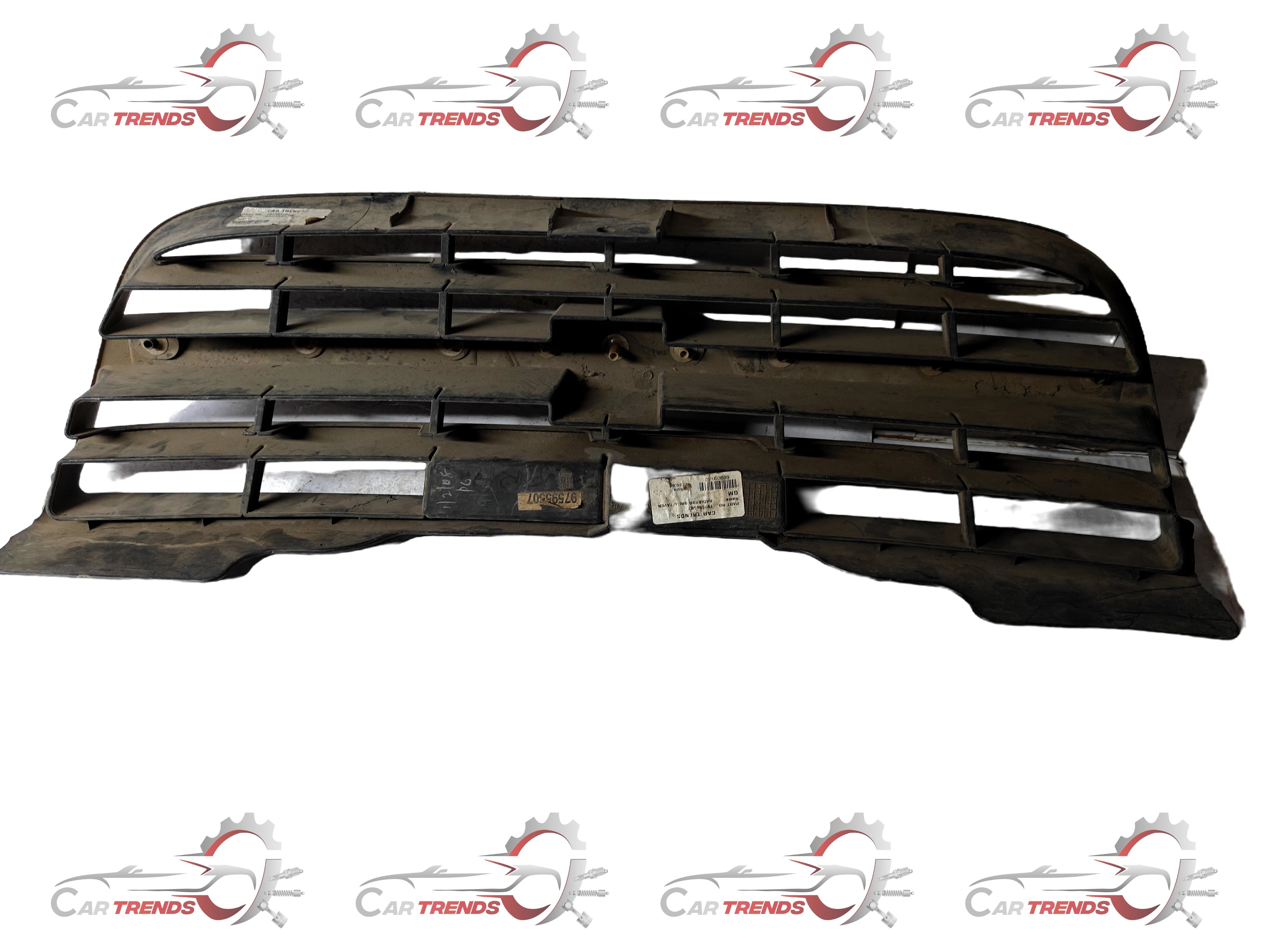 General Motors Tavera grille radiator T97595507, automotive front grille part for Tavera vehicle, black plastic with mesh design.