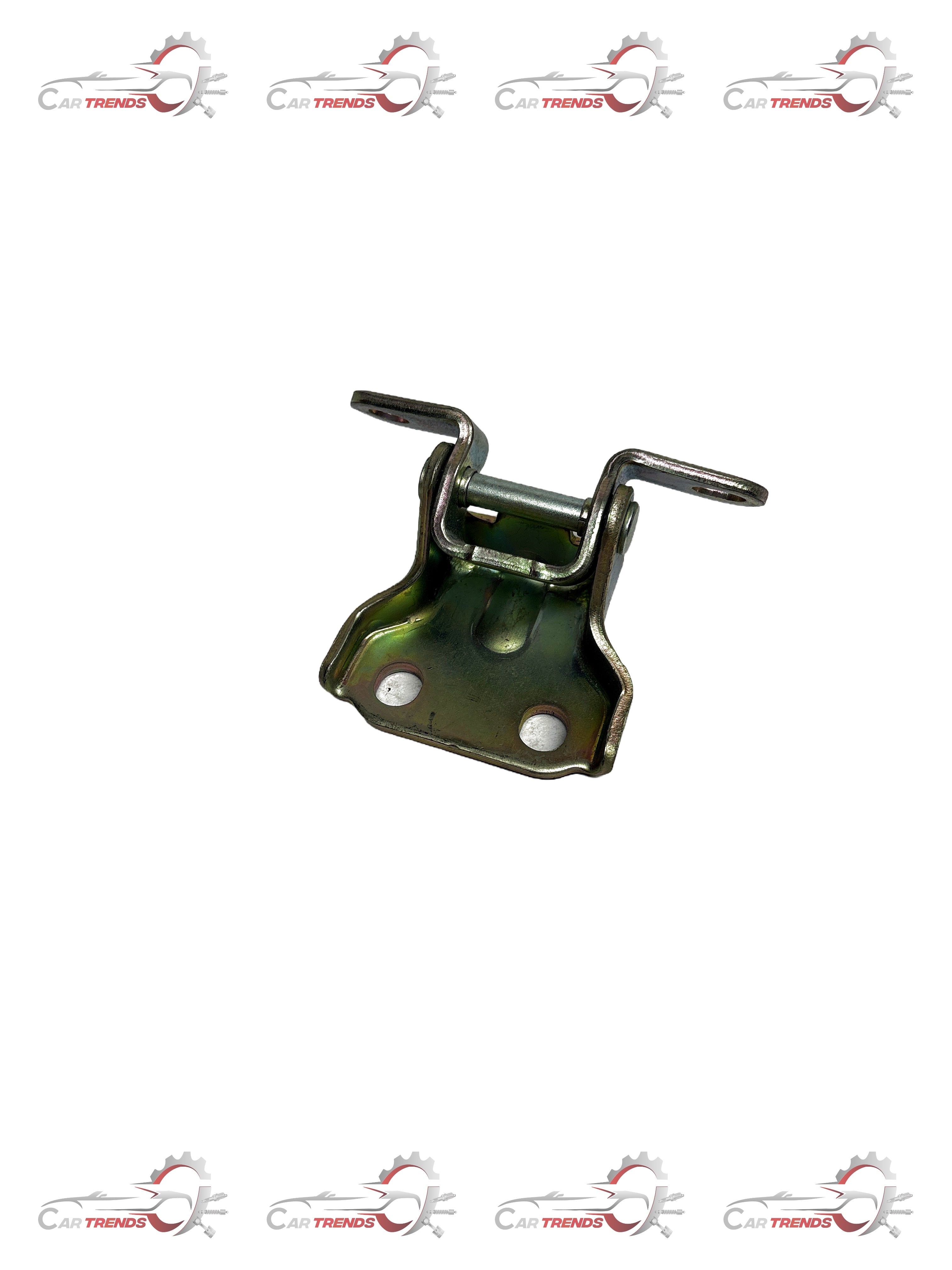 General Motors front right lower hinge assembly for vehicles, part number J96689918, in metal with mounting points visible.