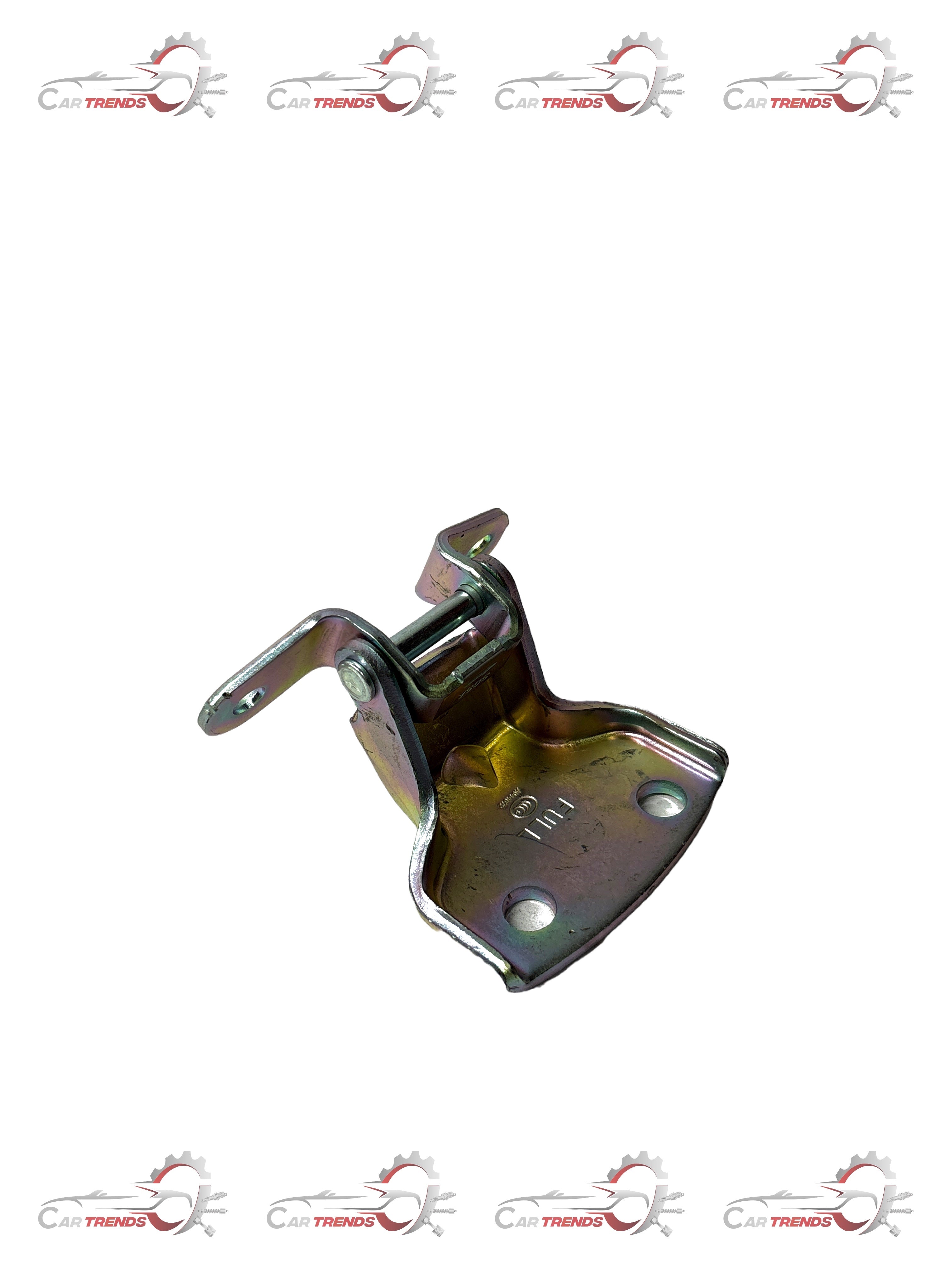 Front left upper hinge for GM vehicle, part number J9017494, in black finish, designed for durable automotive door support.