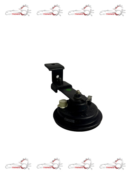 General Motors horn assembly with single low note, sailboat model, J90802725, showing the metal horn component.