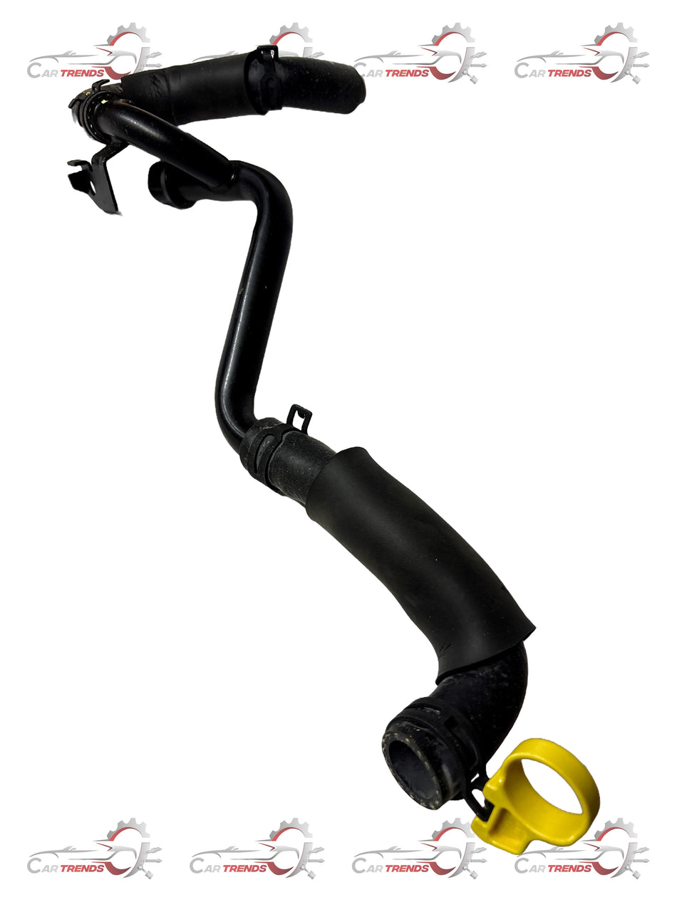 General Motors rad surge hose for Cruze, part J95390875, shown in black rubber with metal fittings on both ends.