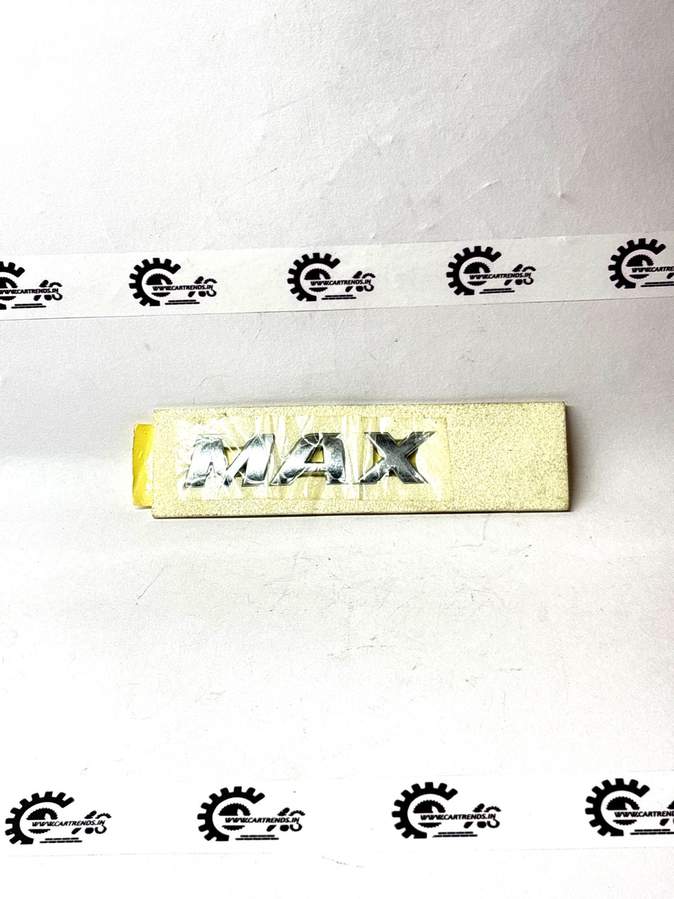 Lettering for a car level Max Optra Petrol by General Motors, showing the vehicle's side detail with branding and model name.