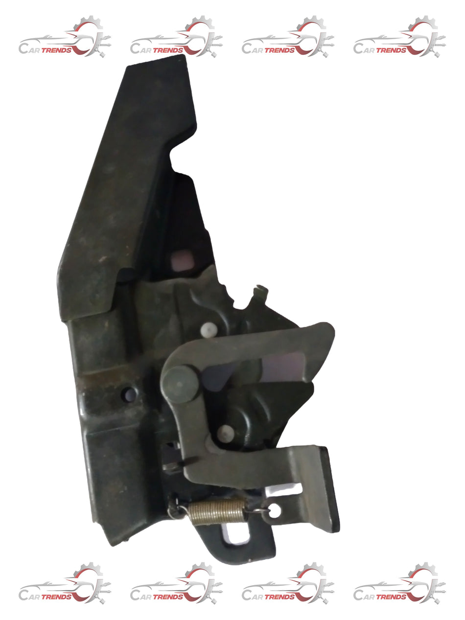 General Motors Tavera hood lock engine part, close-up view showing metal latch and mounting points.