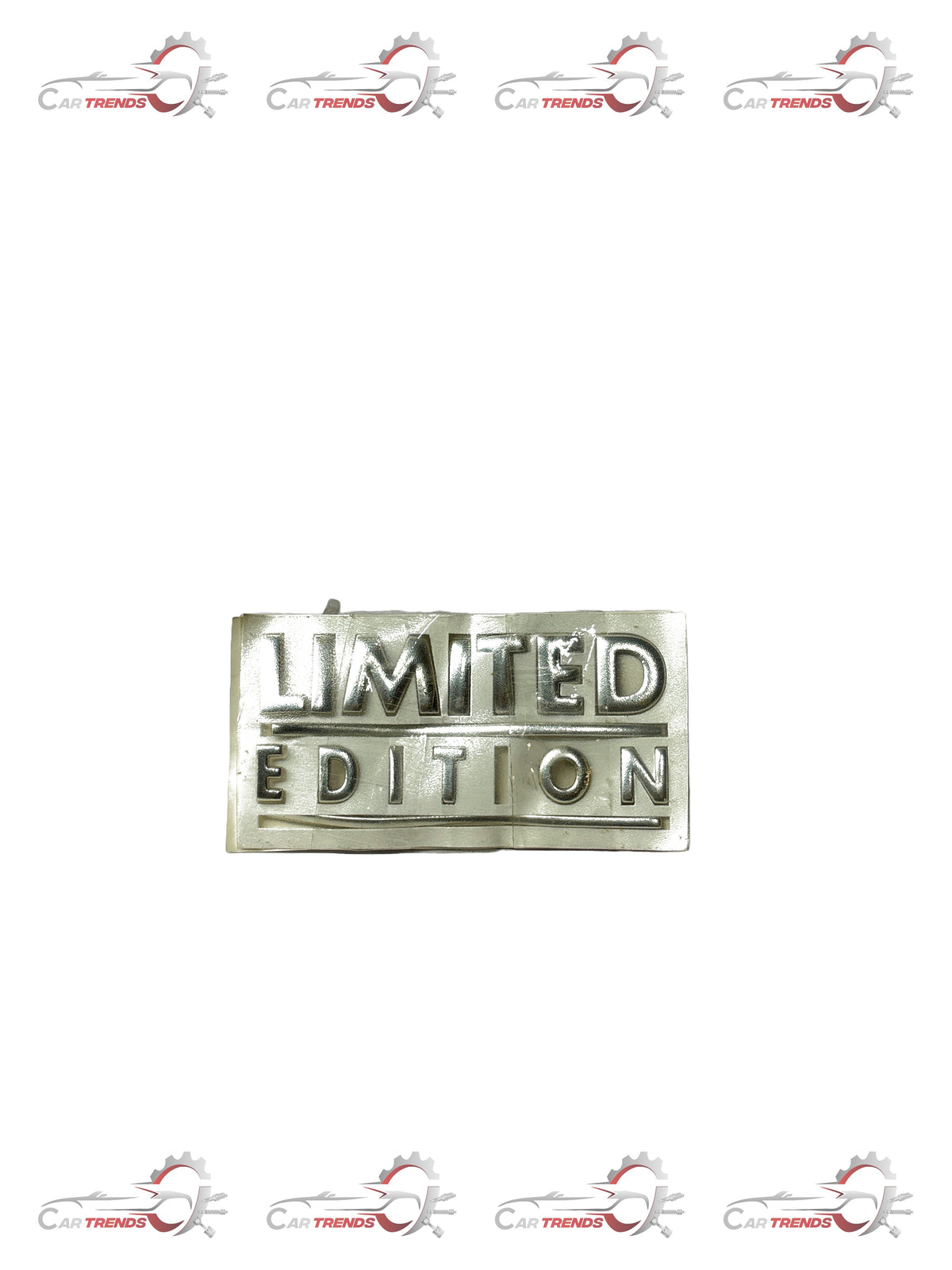 Limited edition General Motors Aveo nameplate with metallic finish, showcasing the vehicle's model and branding details.