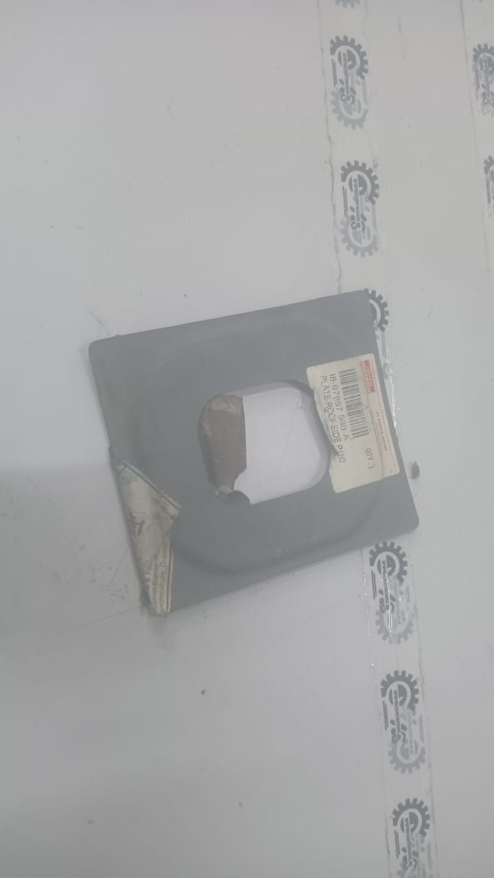 General Motors Palte roof side panel for Tavera, black metal car part with mounting holes and textured finish.