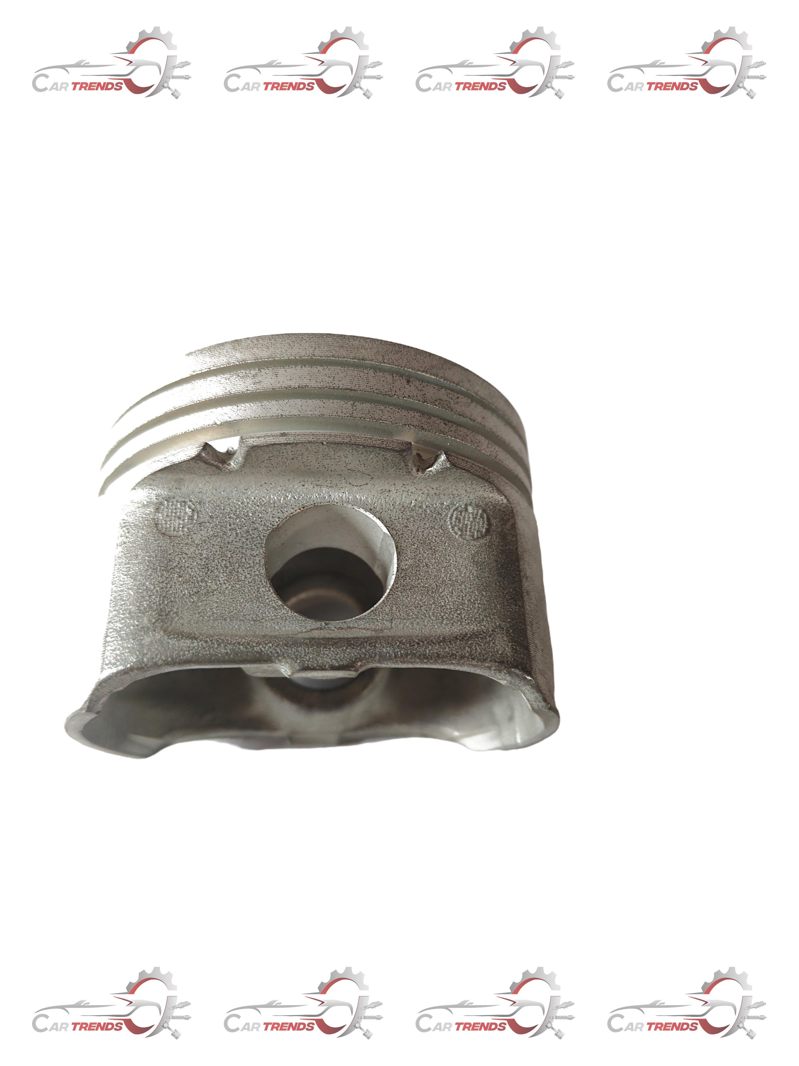 General Motors Aveo piston J93740421, close-up view showing metal component with detailed machining and branding.