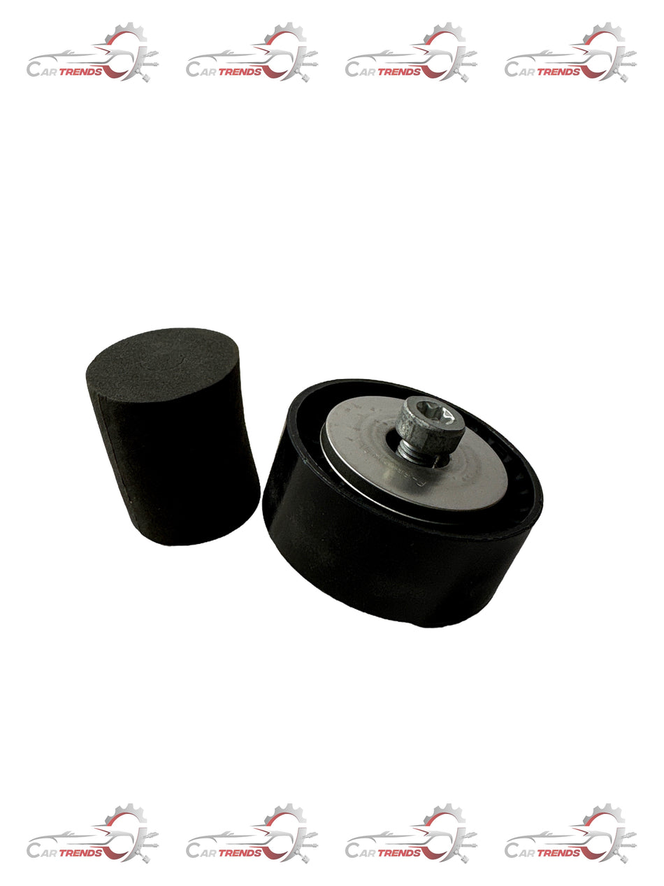 General Motors belt idler pulley assembly for Opel Optra petrol engine, J96440417, used in vehicle engine belt system.