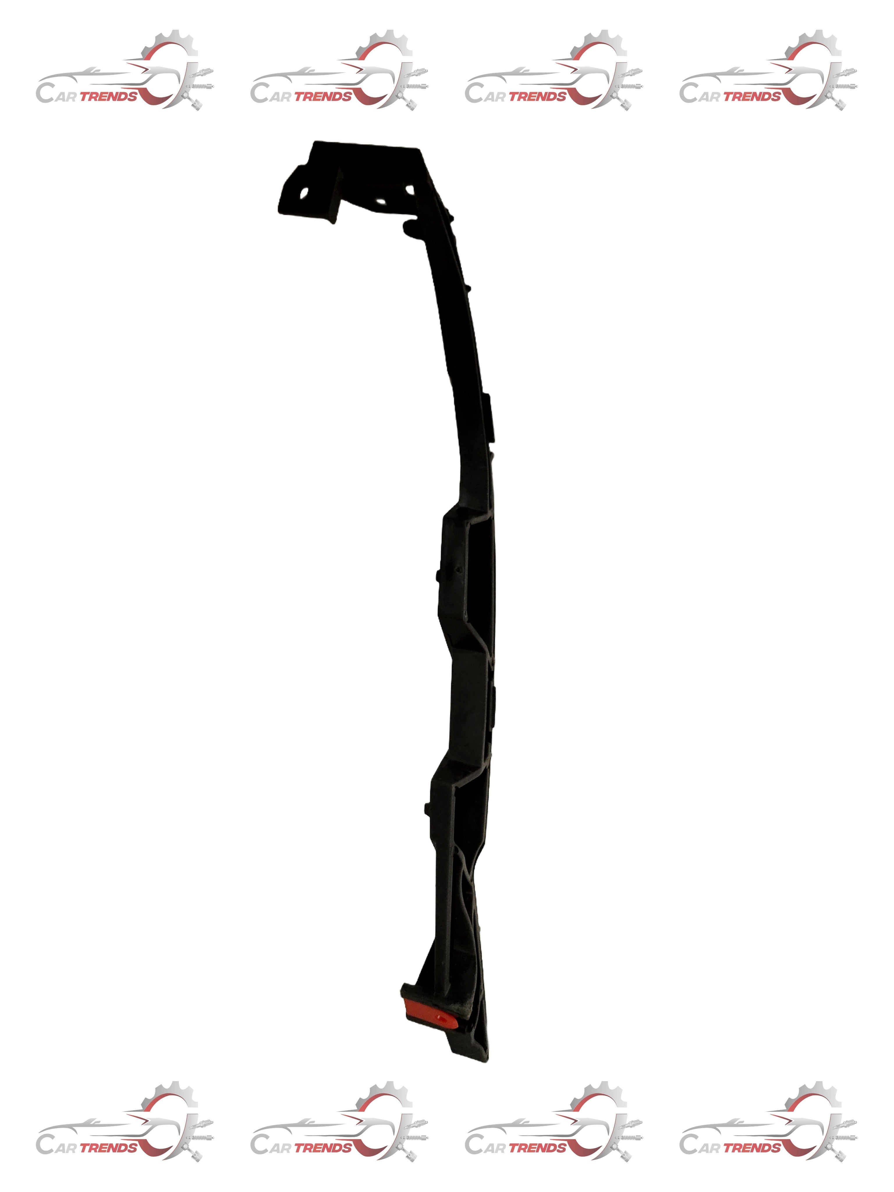 Front end panel rail guide for Vectra by General Motors, automotive part with metal construction and mounting features.