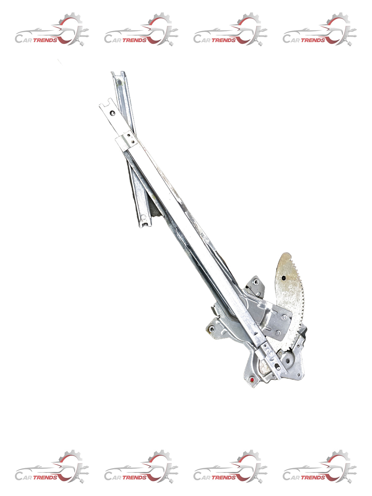 General Motors front door window regulator assembly without motor, compatible with various vehicle models.