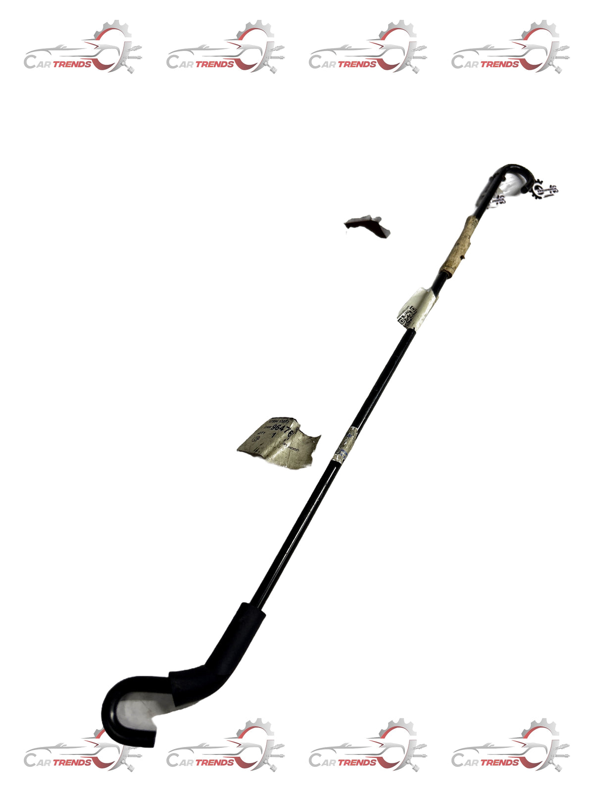 General Motors hood support rod for Aveo, part J96476588, shown in a close-up view of the vehicle engine compartment.
