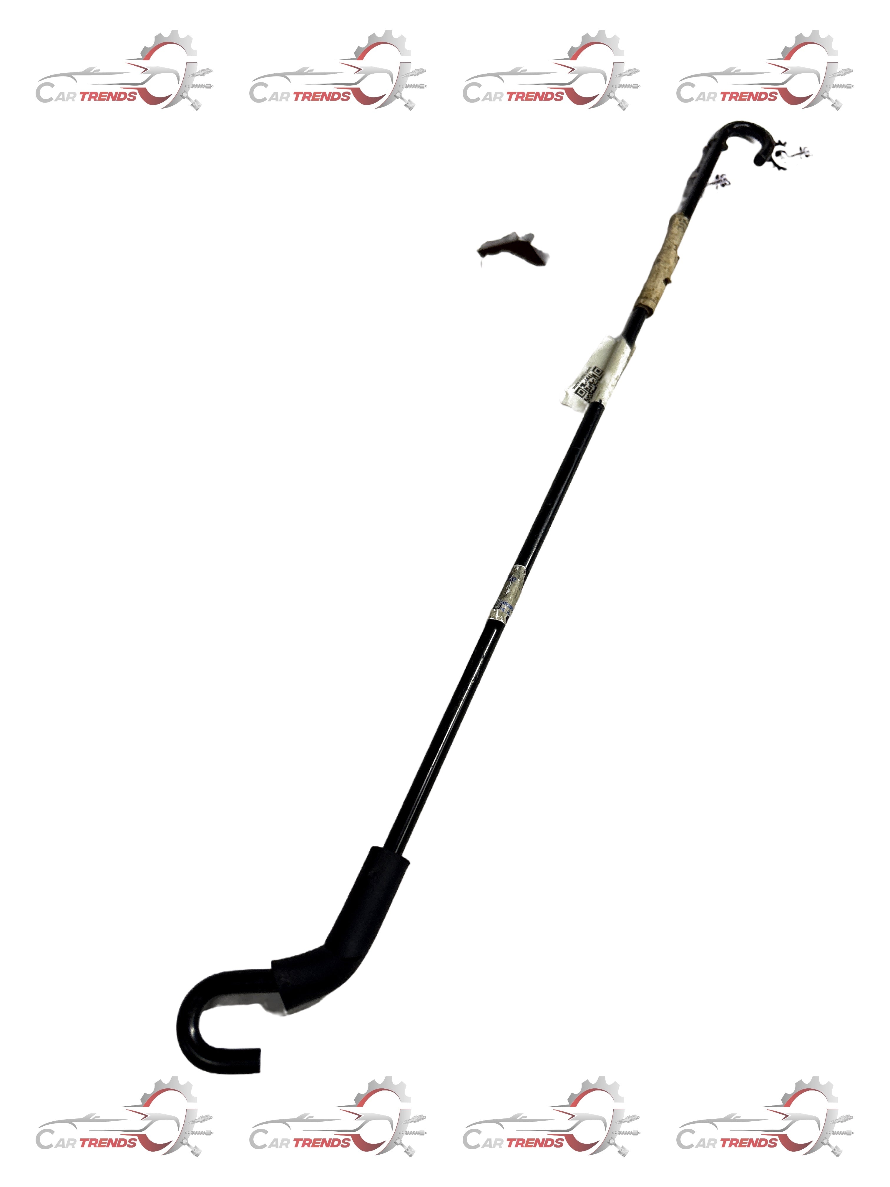 General Motors hood rod assembly for Aveo, image showing the black metal support component with mounting points.