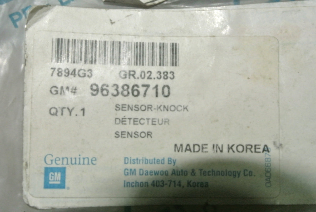 Sensor knock for Opel Opel Optra petrol engine, GM part J96386710, manufactured by General Motors.