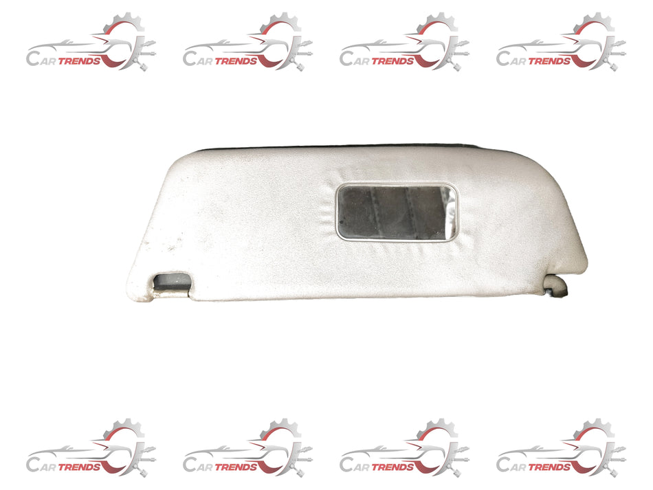 Sunshade assembly for RHD LH side of Opel Corsa, compatible with General Motors vehicles, in black fabric with mounting clips.