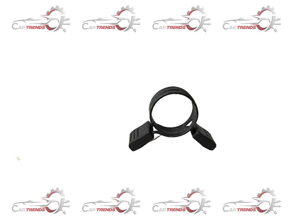 General Motors Tavera fuel hose clip T97240196, a durable black plastic clip for securing fuel hoses in vehicles.