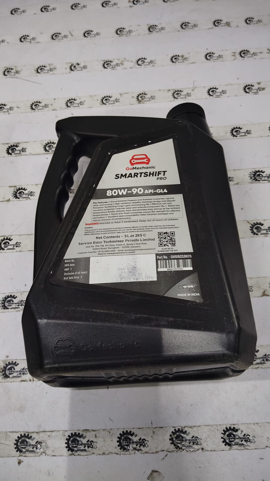 GOMECHANIC GEAR OIL SMARTSHIFT PRO 80W90 GL4 5L container, gear oil for automotive transmission and differential systems