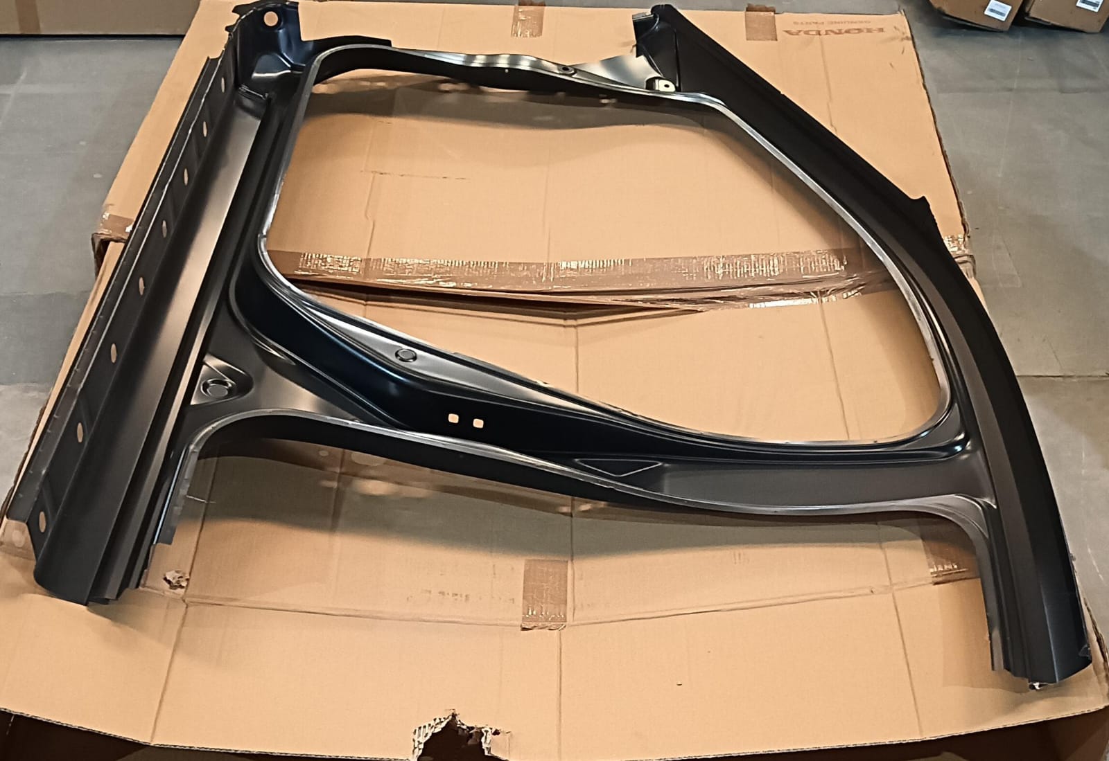 Honda outside city right side panel, automotive body part for Honda vehicles, durable metal with a smooth finish.