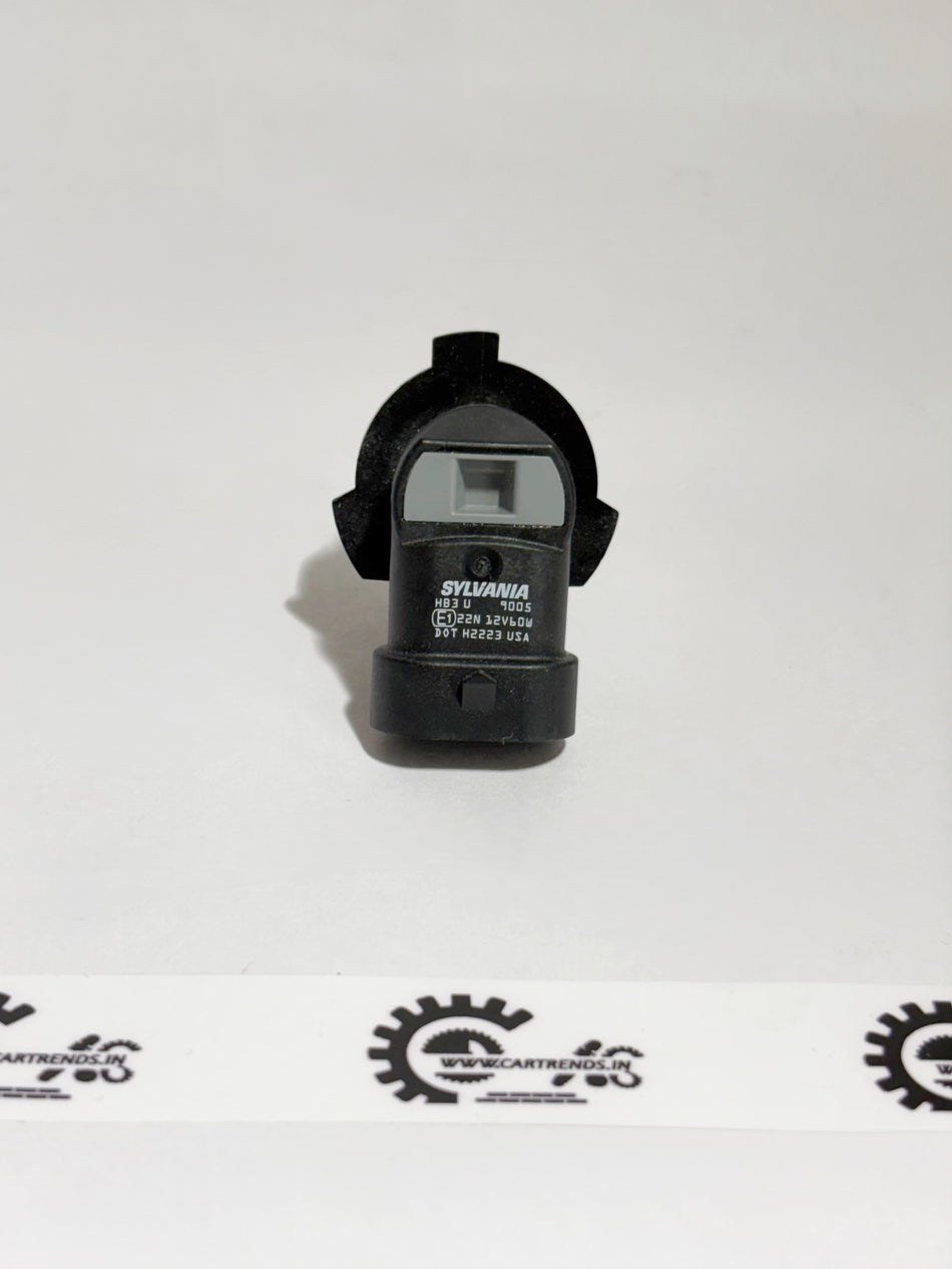 Honda headlight bulb HB3 12V 60W for Honda vehicles, showing the bulb with its base and filament visible.