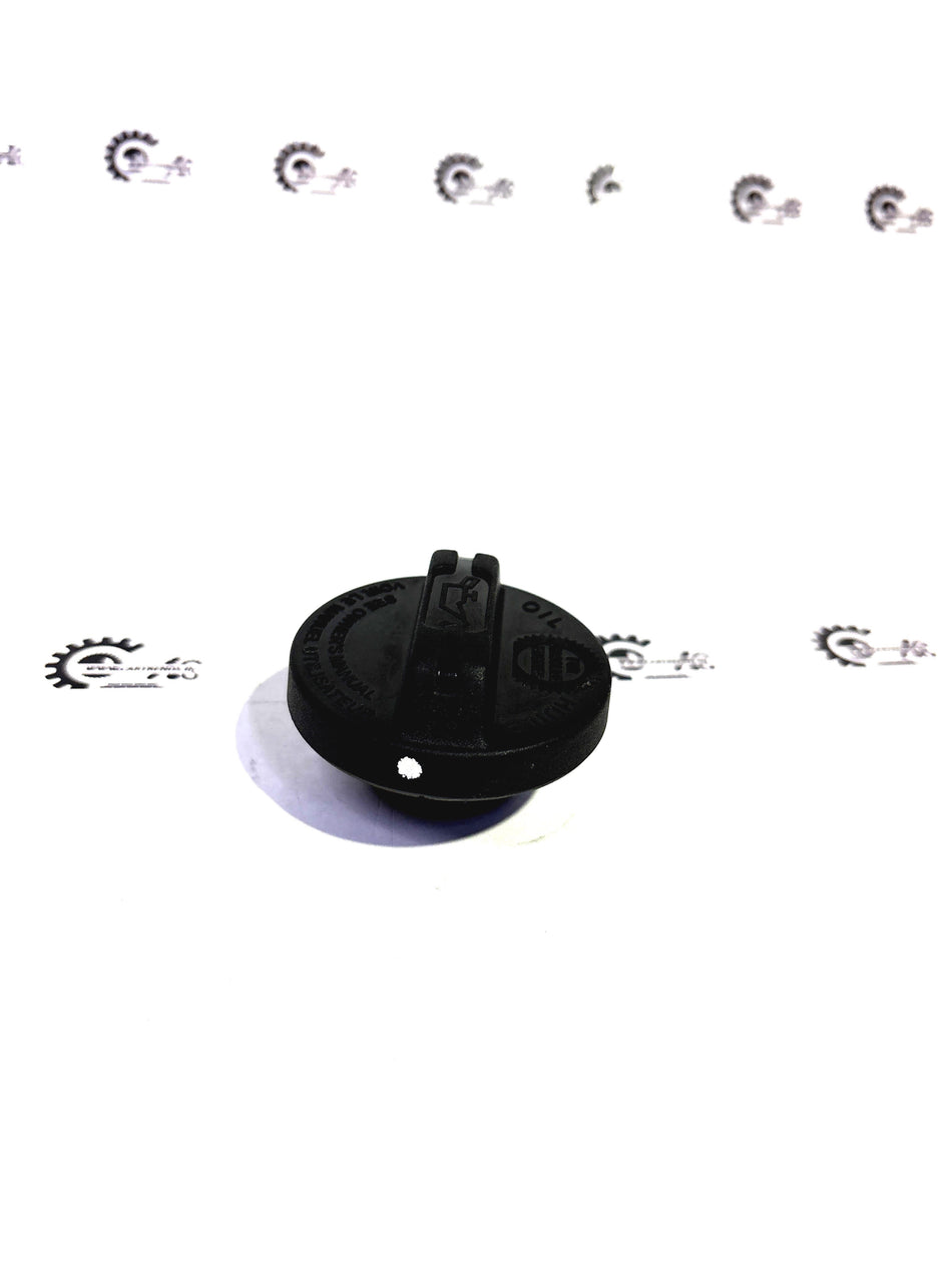 Honda oil filler cap assembly, model 15610RE2E00, shown in black with brand logo, designed for Honda engines.