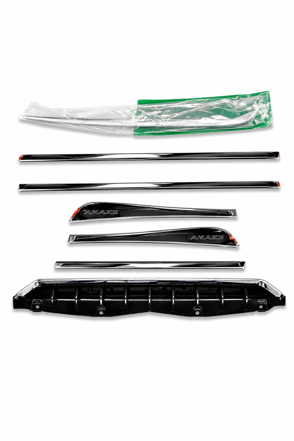 Honda Chrome Kit City/Amaze 08Z0132N700B, shiny chrome accessories for Honda vehicles, shown on a white background.