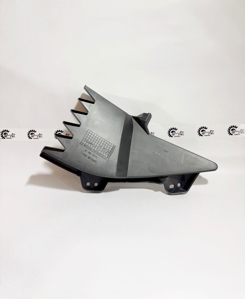 Honda lower grille cover, model 71152T00T80, showing the black plastic grille with Honda branding and mounting points.