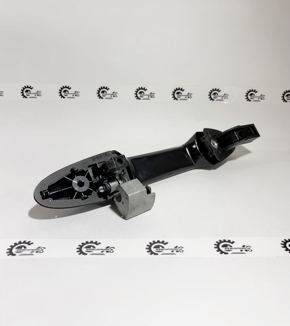 Honda right rear door handle assembly, part number 72640TG2K01, shown on a vehicle in a close-up view.