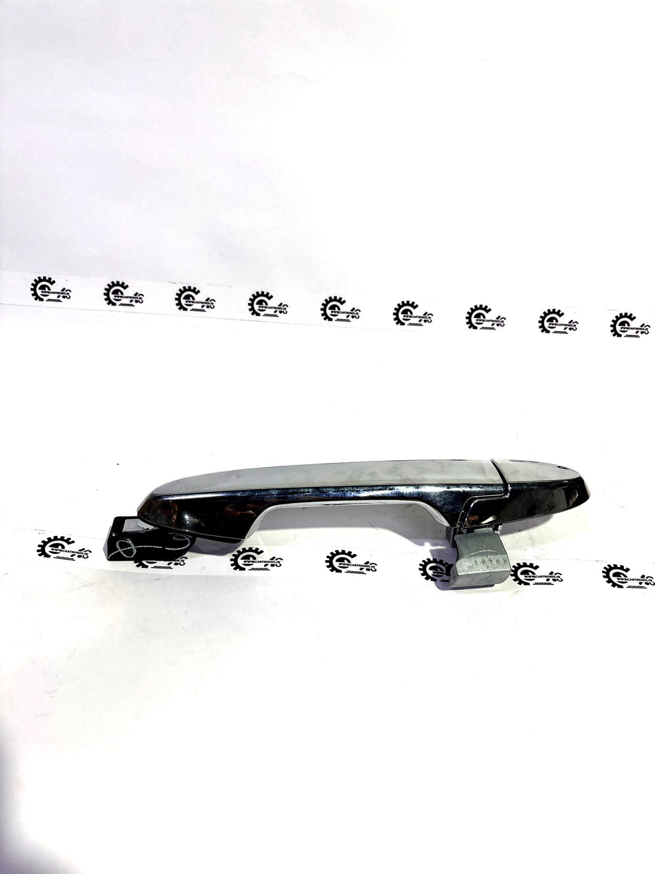 Honda right rear door handle assembly with keyhole, compatible with Honda models, black plastic handle and mounting hardware.