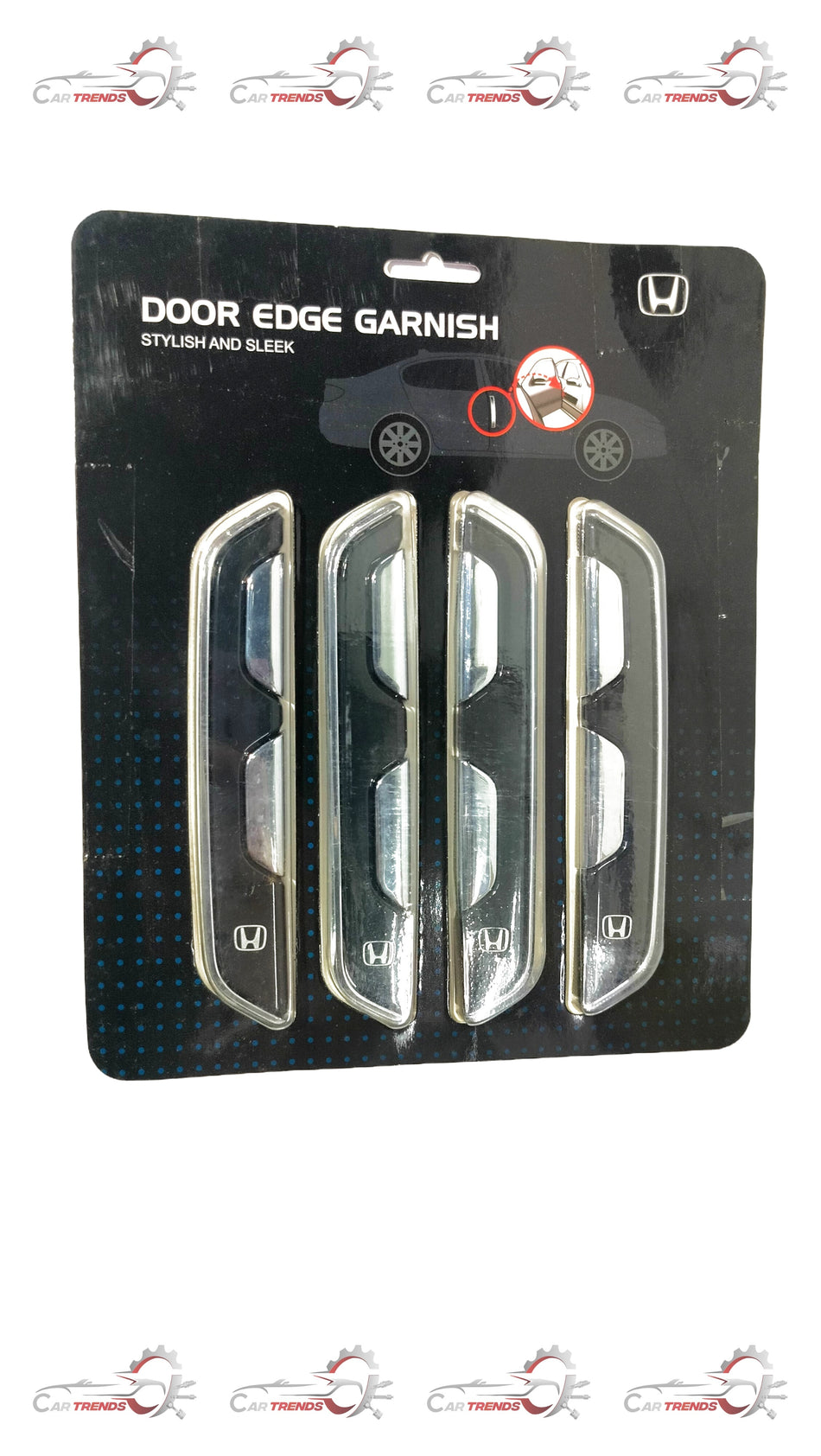 Honda door edge garnish kit 08P2331X700, protective trim for vehicle door edges, installed on a Honda car.