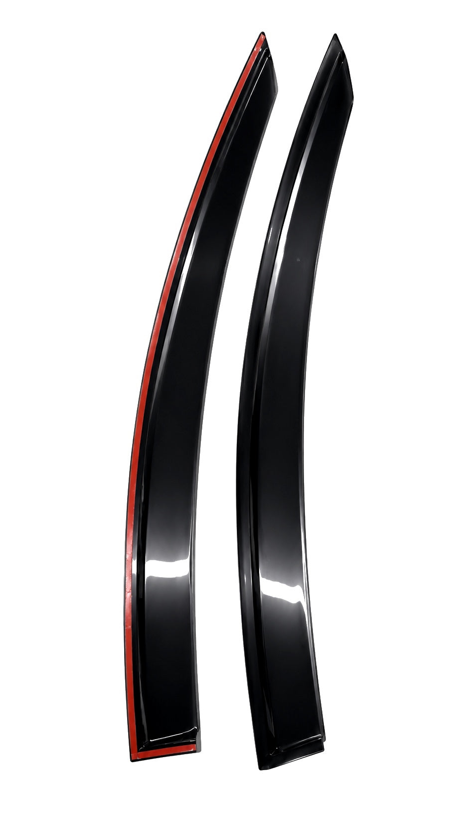 Honda door visor kit in black, designed for model 08R04T9C700, visible with tinted, aerodynamic design for side windows.