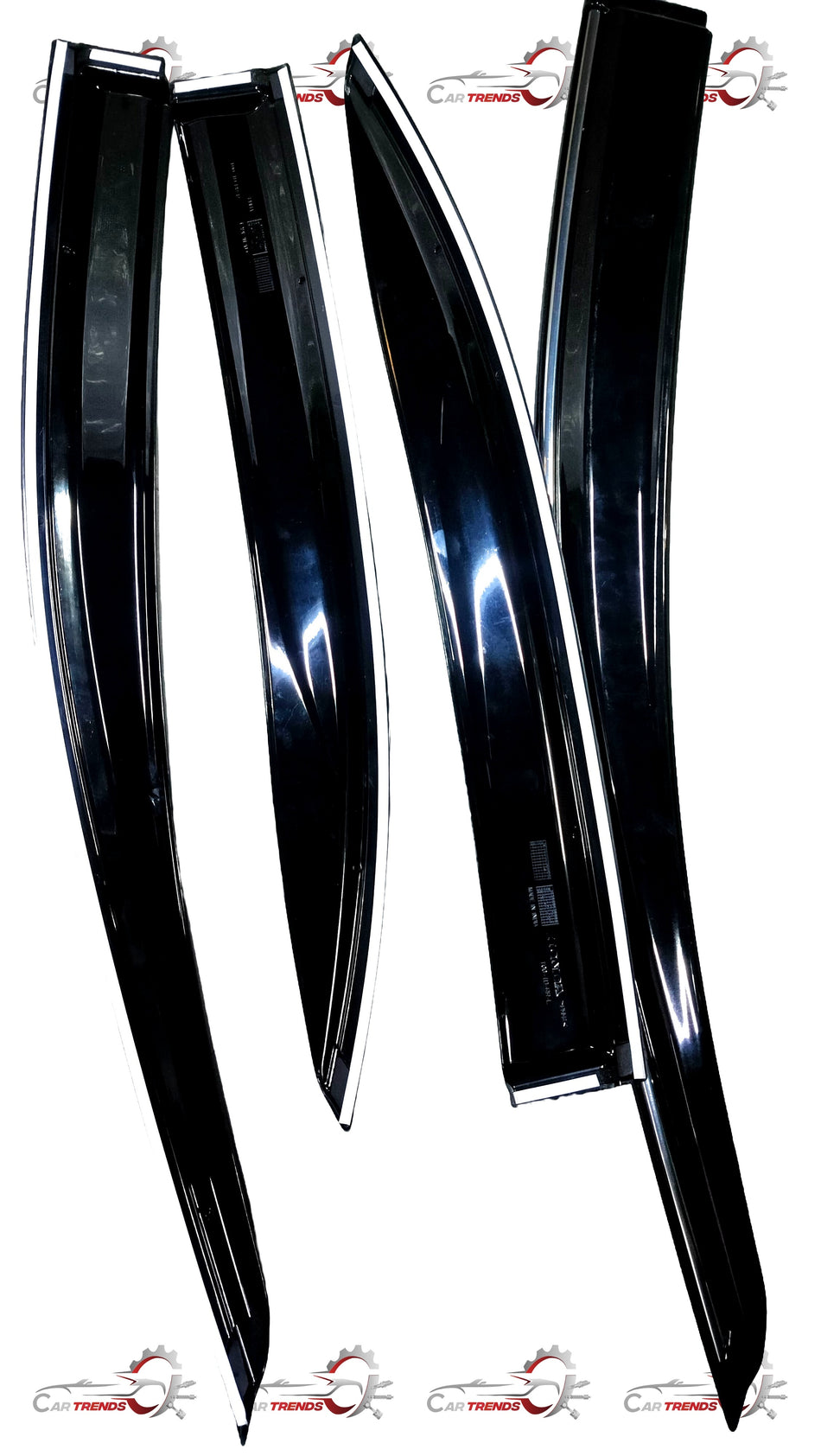 Honda door visor with chrome finish, designed for model 08R04T00700A, installed on vehicle window area.
