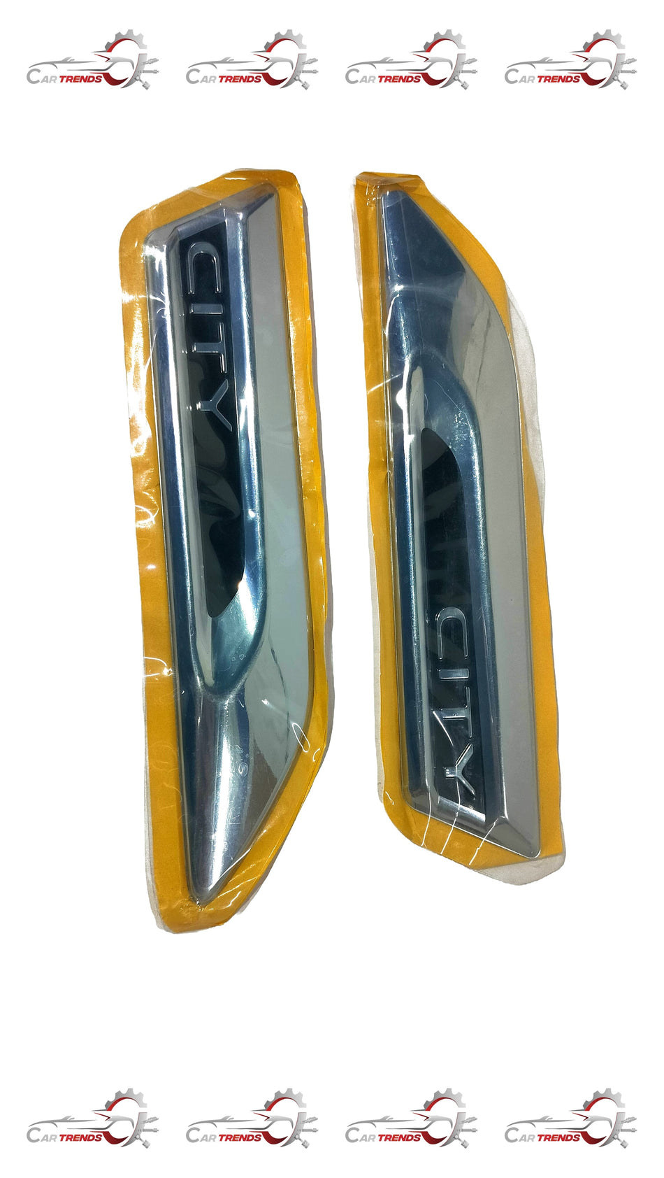 Honda Fender Garnish Kit, front bumper trim part for Honda vehicles, in a close-up view.