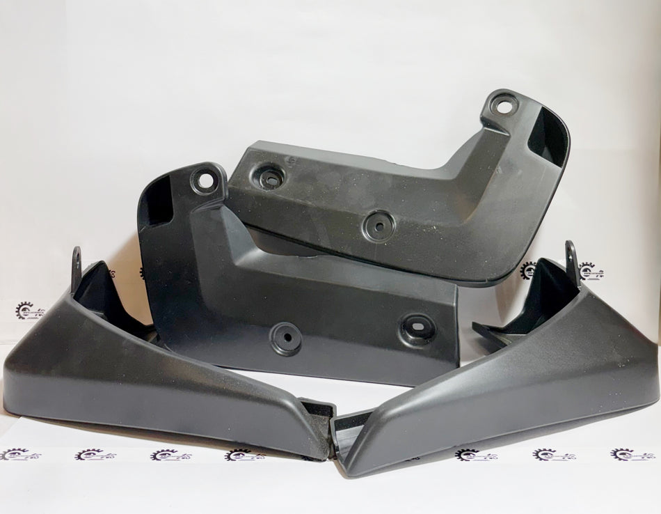 Honda mud guard set kit 08P0031X700 for motorcycle, featuring durable plastic guards attached to wheel areas.