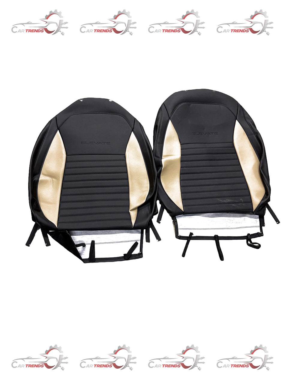 Honda seat cover kit in black and beige, designed for Honda vehicles, featuring a durable and stylish fabric for seat protection.