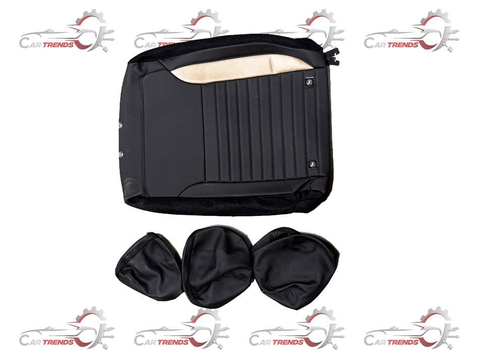 Honda seat cover in black and beige, designed for Honda vehicles, featuring a durable fabric with stylish color contrast.