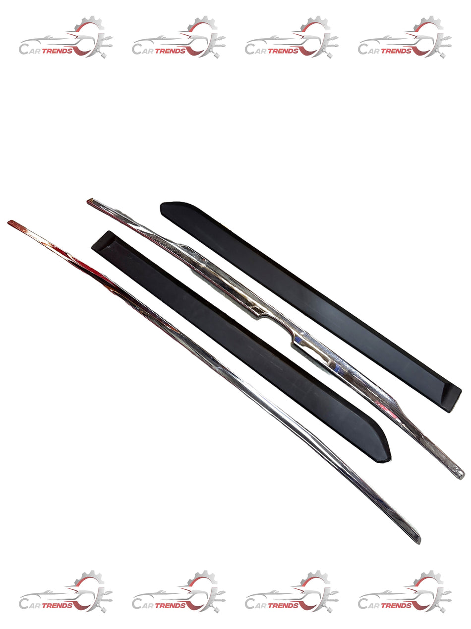 Honda Kit Trunk Garnish in black with chrome accents, designed to enhance the trunk area of Honda vehicles.