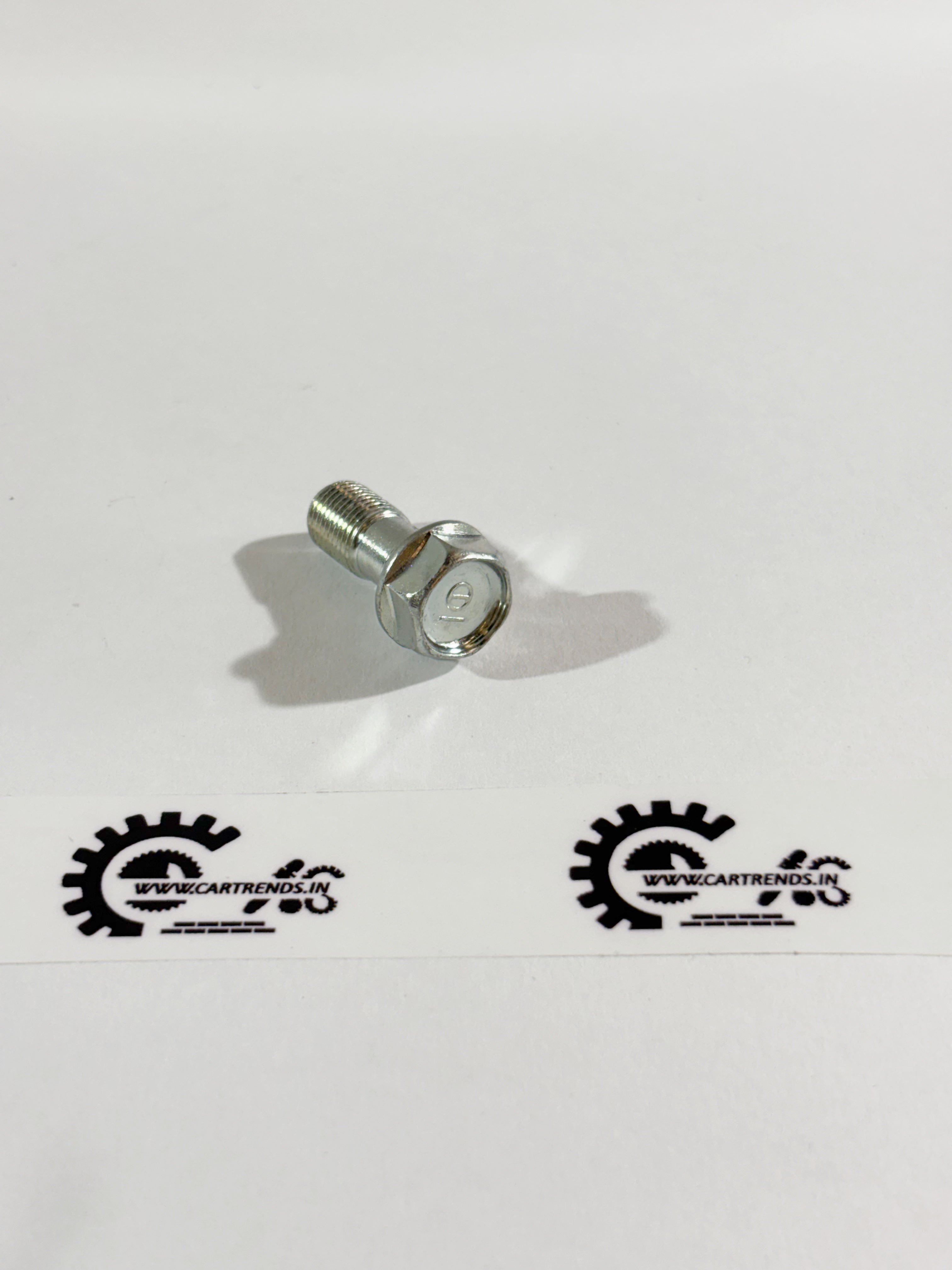 Honda Accord oil bolt, OEM replacement part, black metal bolt with threaded end for engine oil drain plug.