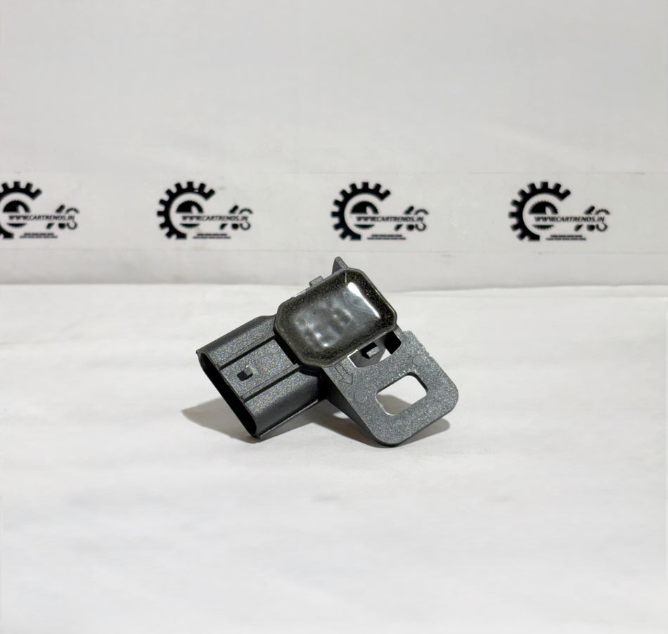 Honda parking sensor assembly with clip, model 39680TSVW11ZH, mounted on vehicle showing sensor and clip attachment.