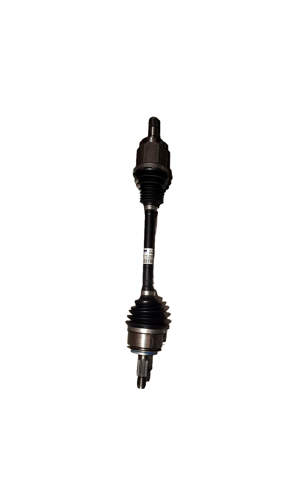 Honda shaft assembly L drive part 44306TXLB91, showing the metal shaft with mounting components and connectors.