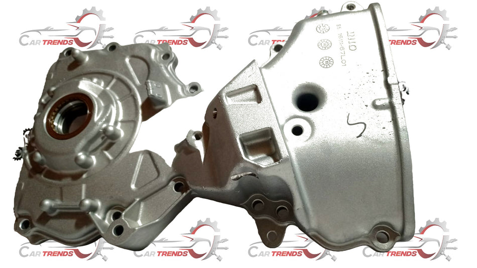 Hyundai oil pressure regulator valve showing the metal valve component with adjustment screw and connector for automotive engine use.